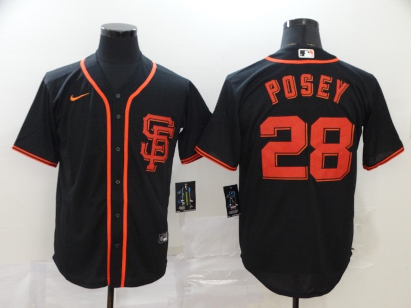 Men's San Francisco Giants Buster Posey #28 Black Baseball Jersey